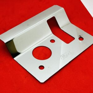 FORD ESCORT MK3 MK4 BONNET CATCH PLATE IN STAINLESS WITH LOGO
